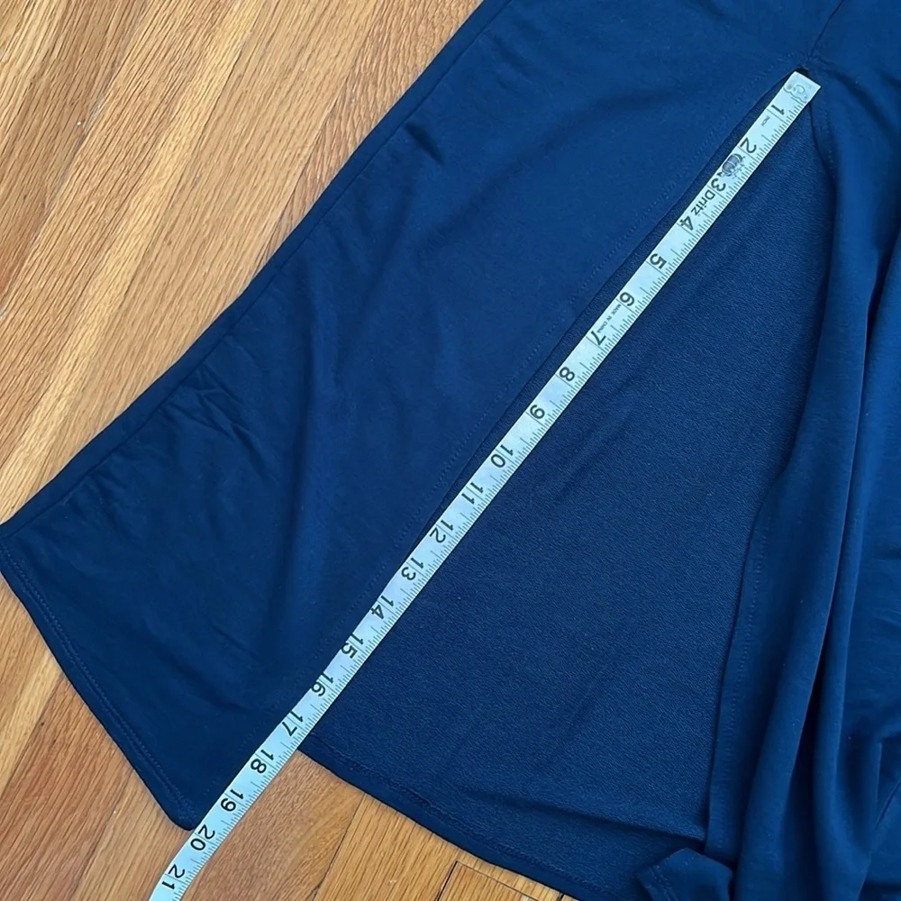 PinkBlush Solid Navy Blue Maternity Maxi Dress Size Small Long Sleeve